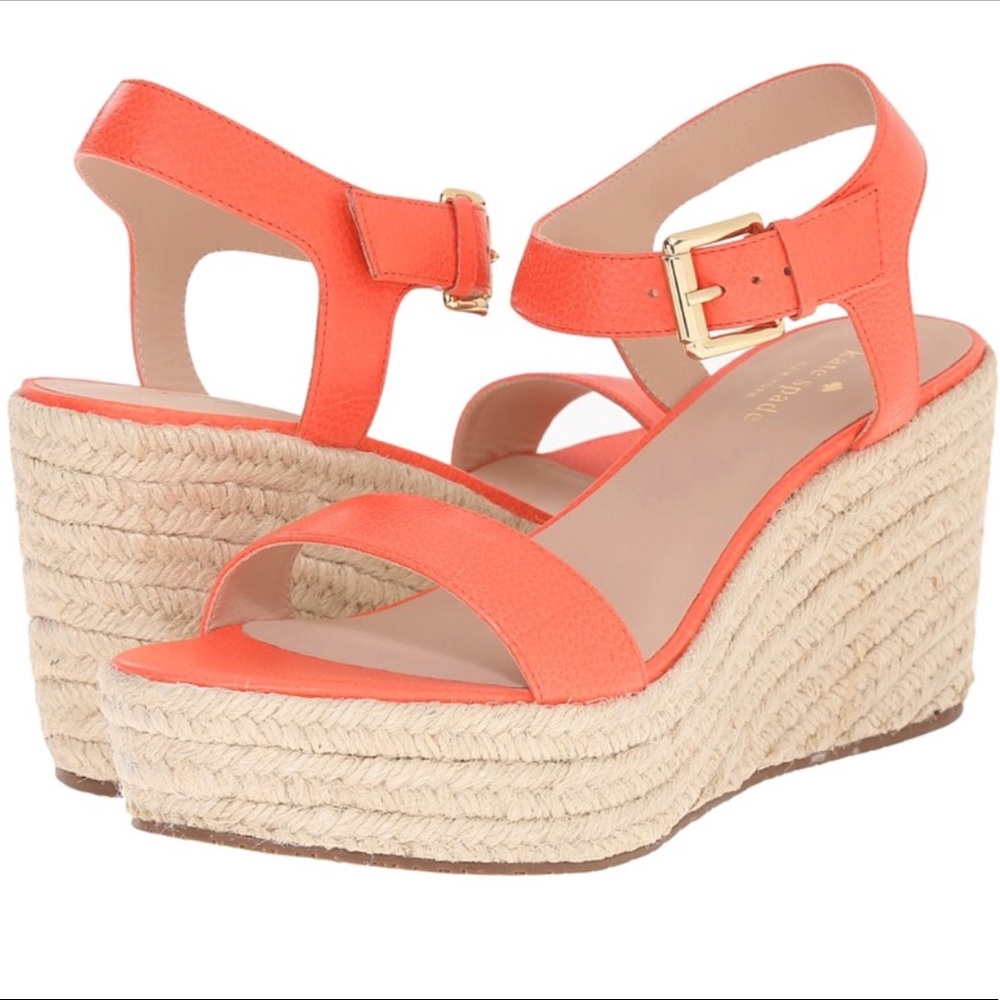 Kate Spade Coral Wedges NIB
